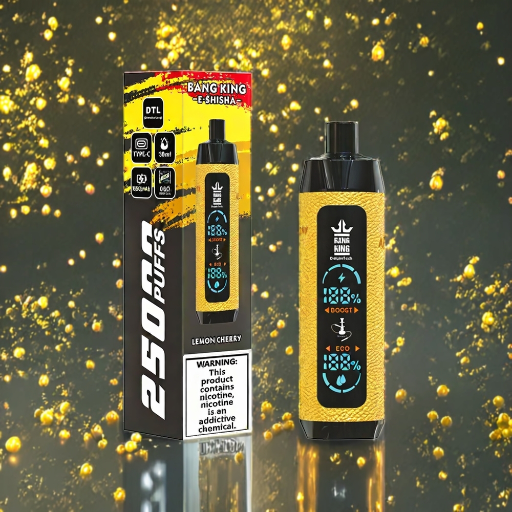 Bang King Shisha 25000パフ レモンチェリー ジャパン まとめ買い 30ml 650mAh Type-C