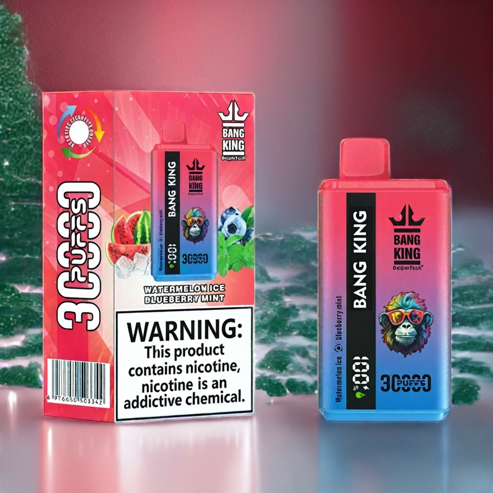 Bang King 30000 パフ スイカアイスブルーベリーミント ジャパン まとめ買い 36ml 550mAh 1.2メッシュデュアルコイル Type-C