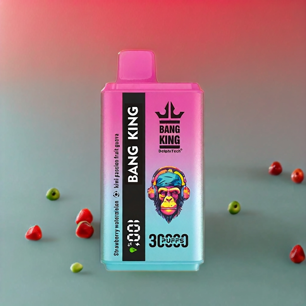 Bang King 30000プッフ ストロベリー・ウォーターメロン・キウイ・パッションフルーツ・グアバ ジャパン まとめ買い 36ml 550mAh 1.2メッシュデュアルコイル Type-C