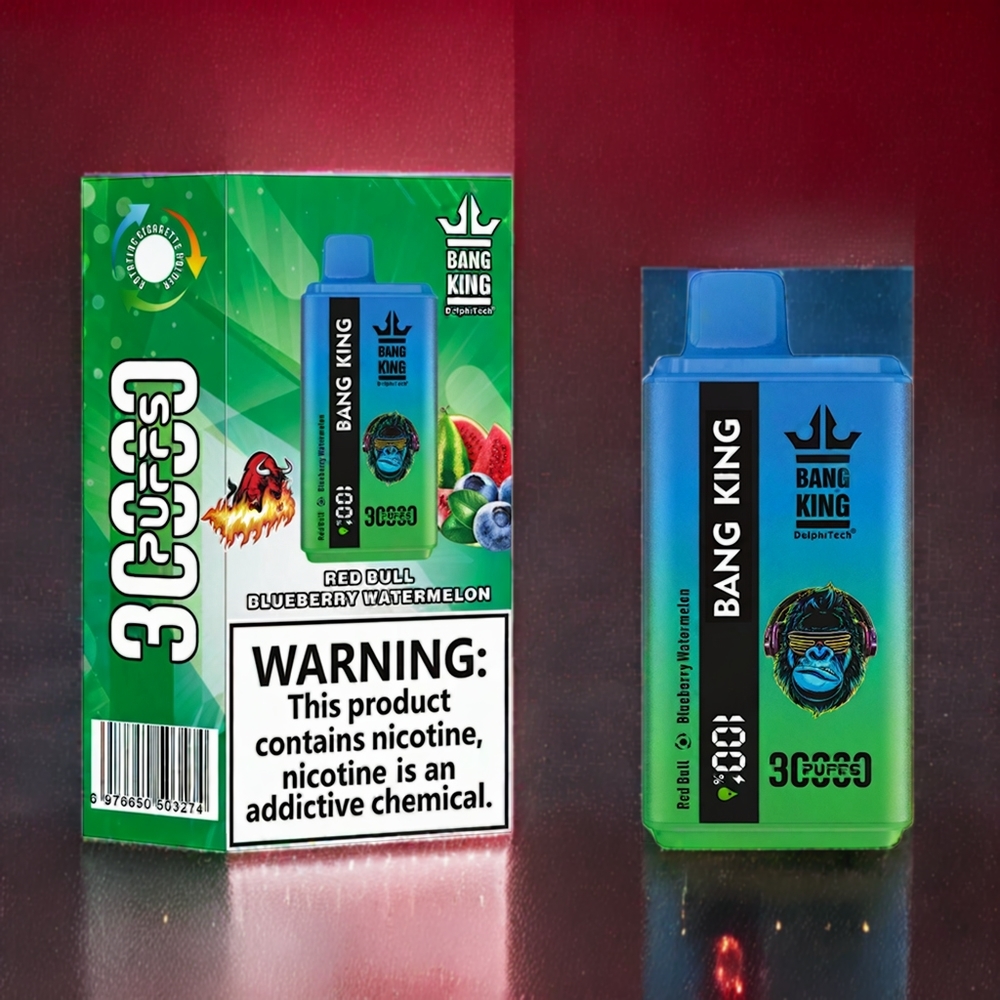 Bang King 30000パフ 使い捨てベイプ レッドブルブルーベリーウォーターメロン ジャパン まとめ買い 36ml 550mAh 1.2メッシュデュアルコイル Type-C