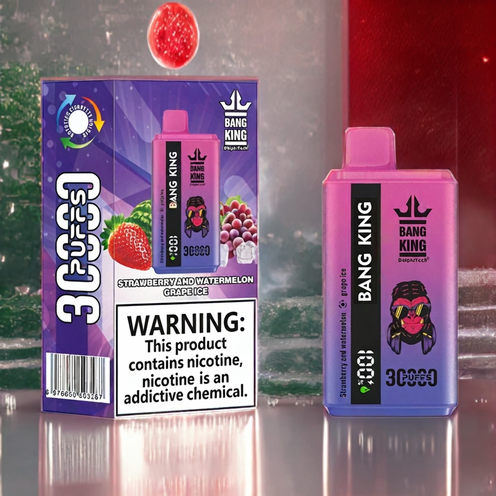 Bang King 30000パフ ストロベリー＆ウォーターメロングレープアイス ジャパン まとめ買い 36ml 550mAh 1.2メッシュデュアルコイル Type-C