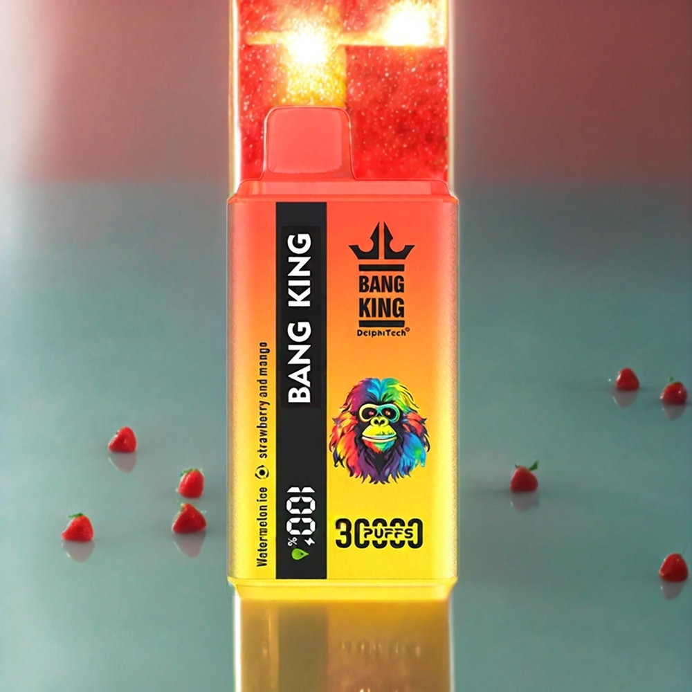 Bang King 30000パフ ウォーターメロンアイスストロベリーアンドマンゴー 36ml 550mAh 1.2メッシュデュアルコイル Type-C ジャパン まとめ買い