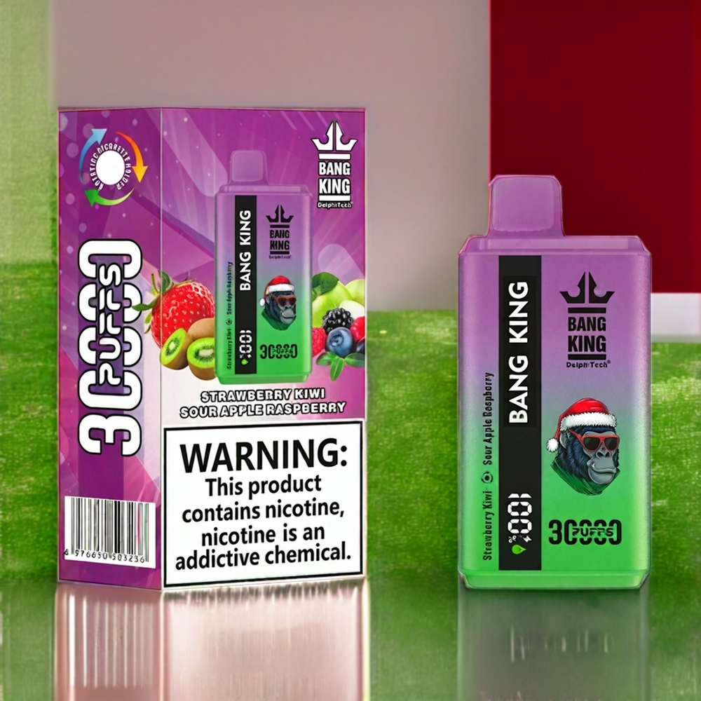Bang King 30000パフ ストロベリーキウイサワーアップルラズベリー ジャパン まとめ買い 36ml 550mAh 1.2メッシュデュアルコイル Type-C
