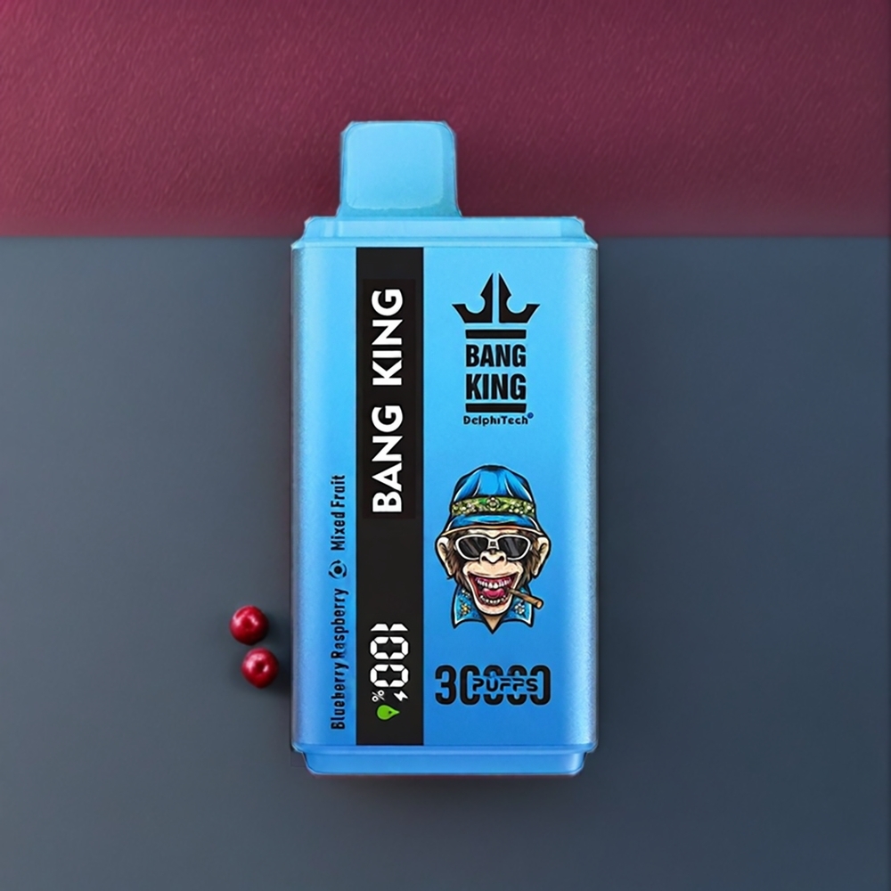 Bang King 30000 Puffs ブルーベリーラズベリーモールディフルーツ ジャパン まとめ買い 36ml 550mAh 1.2メッシュデュアルコイル Type-C