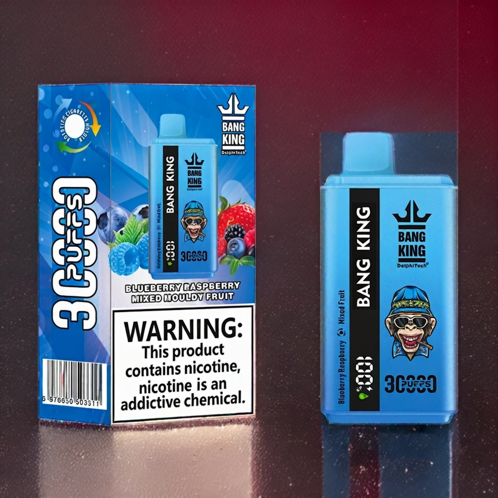 Bang King 30000 Puffs ブルーベリーラズベリーモールディフルーツ ジャパン まとめ買い 36ml 550mAh 1.2メッシュデュアルコイル Type-C