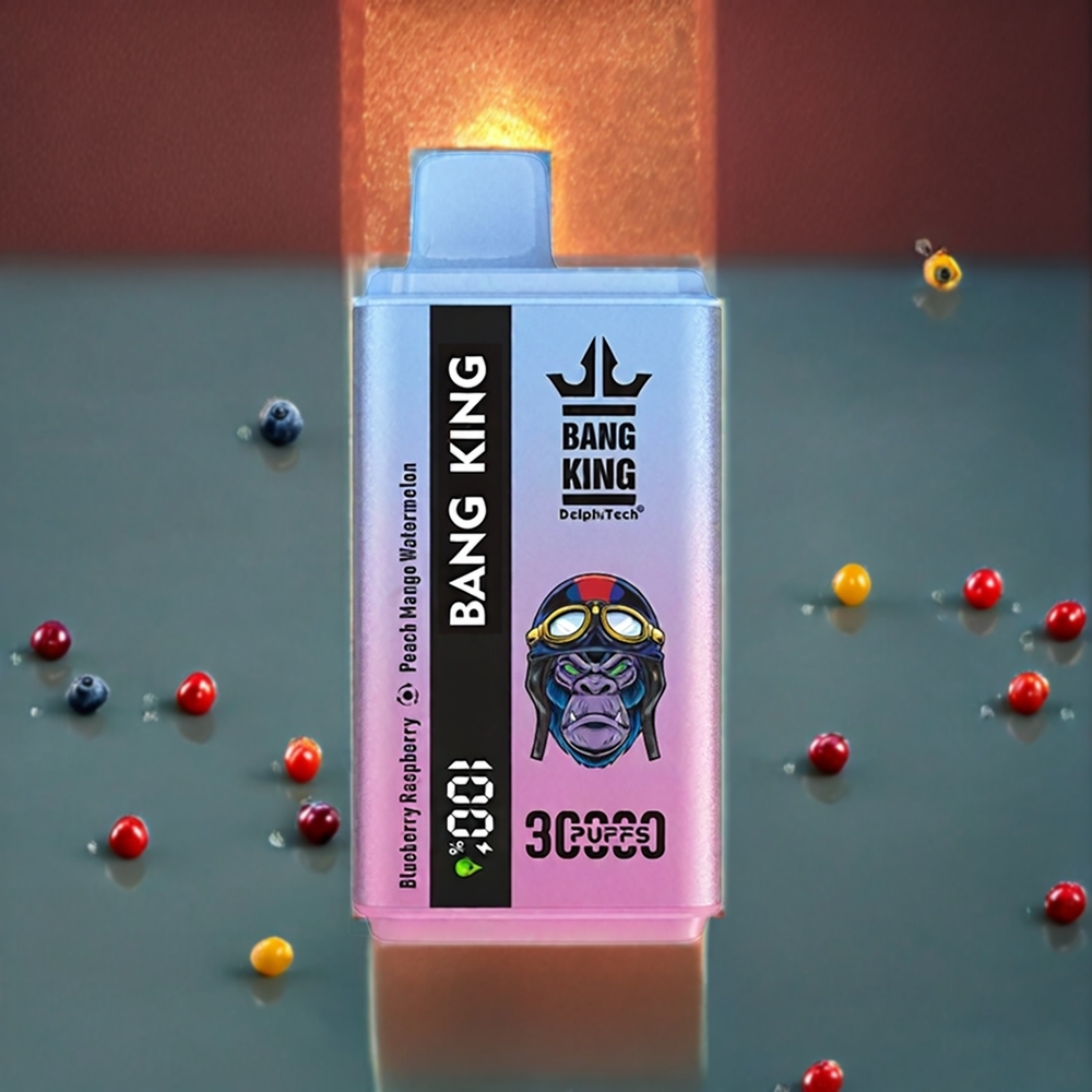 Bang King 30000 Puffs ブルーベリーレッドラズベリーピーチマンゴーウォーターメロン ジャパン まとめ買い 36ml 550mAh 1.2メッシュデュアルコイル Type-C
