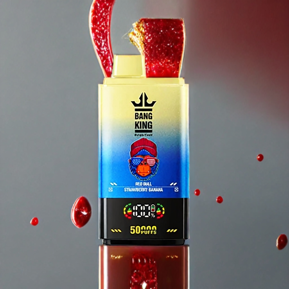 Bang King 50000 使い捨べイプ レッドブル ストロベリーバナナ ジャパン まとめ買い 50ml 850mAh 1.0メッシュコイル Type-C充電 ボトムエアフロー