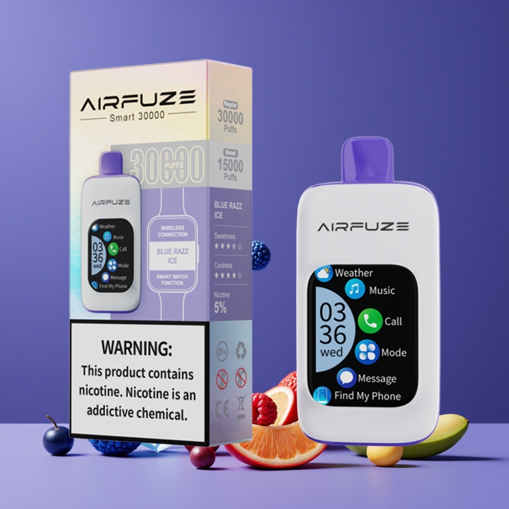 AirFuze Smart 30000 パフ ブルーレズアイス ジャパン まとめ買い 5% 900mAh Type-C 2.01\"TFT