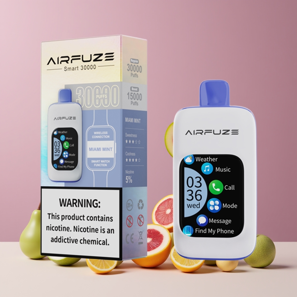 AirFuze Smart 30000プッフ マイアミミント ジャパン まとめ買い 5% 900mAh Type-C
