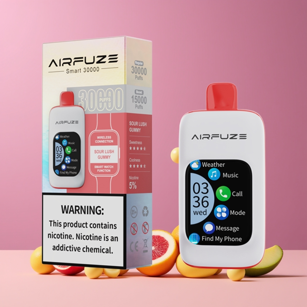 AirFuze Smart 30000 パフ サワーラッシュグミ ジャパン まとめ買い 5% 900mAh Type-C タッチスクリーン