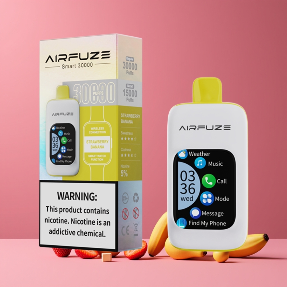 AirFuze Smart 30000パフ ストロベリーバナナ ジャパン まとめ買い 5% 900mAh Type-C