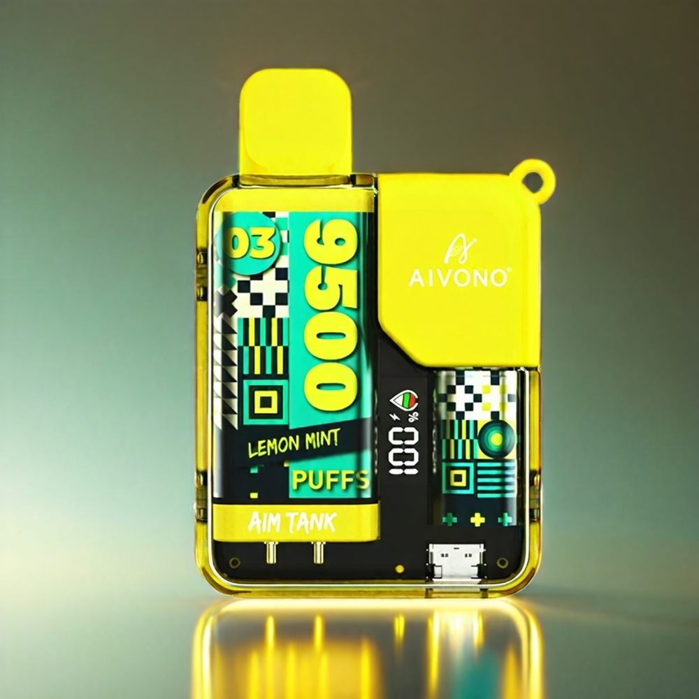 Aivono Aim Tank 9500 Puffs 18ml 650mAh LCD レモンミント ジャパン まとめ買い