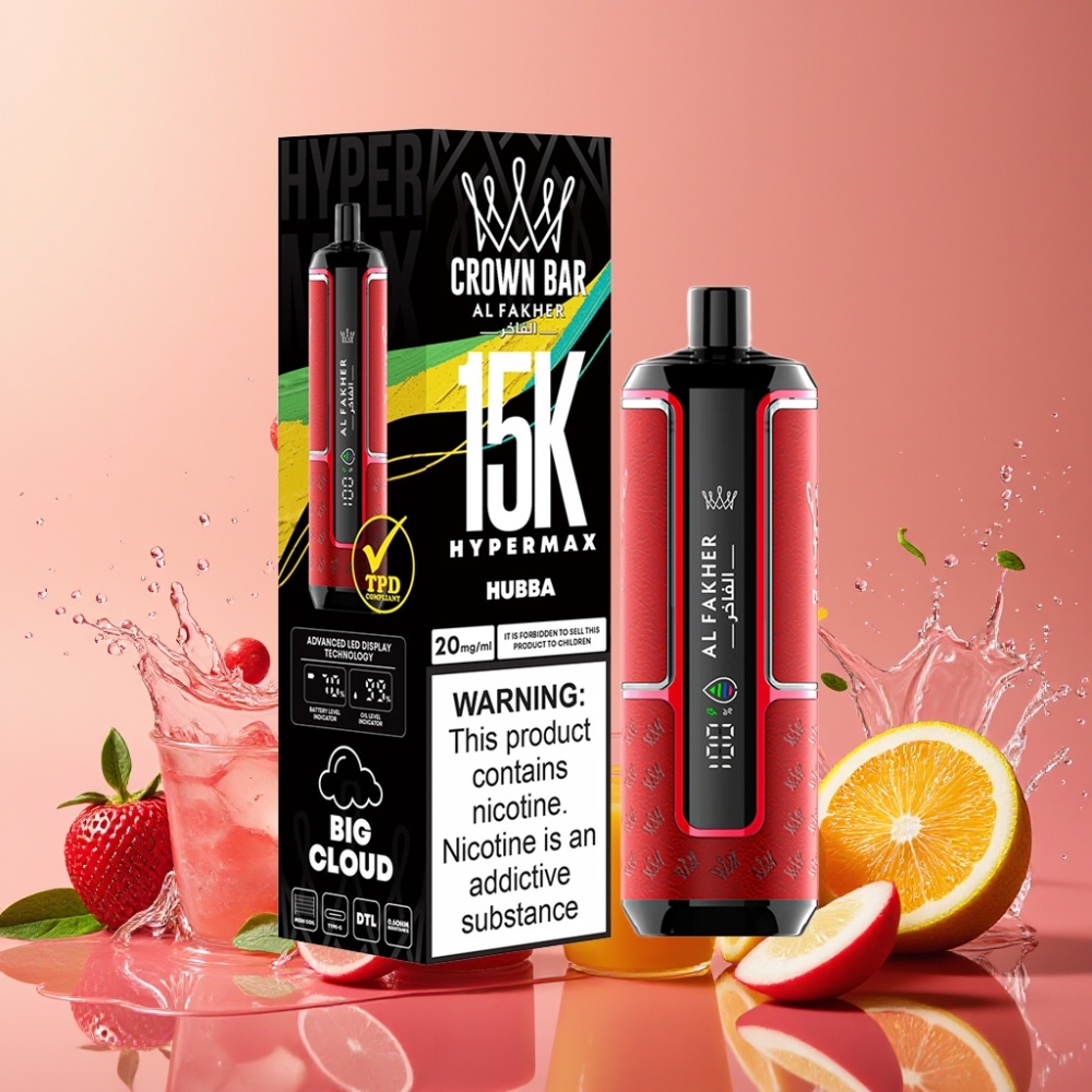 Al Fakher Crown Bar 15K Hypermax ハイパーマックス 22ml 600mAh 15,000パフ 20mg DTL ジャパン まとめ買い