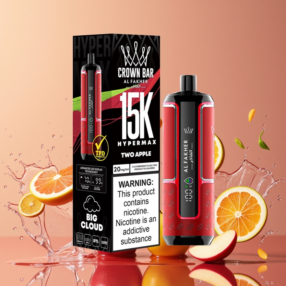 Al Fakher Crown Bar 15K Hypermax ハイパーマックス 22ml 600mAh 15,000回 アップル2 ジャパン まとめ買い
