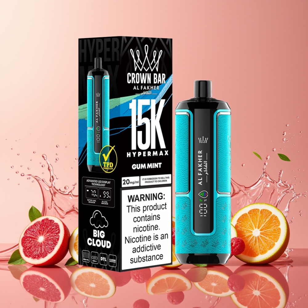 Al Fakher Crown Bar 15K Hypermax 22ml ジャパン まとめ買い ガムミント 600mAh Type-C