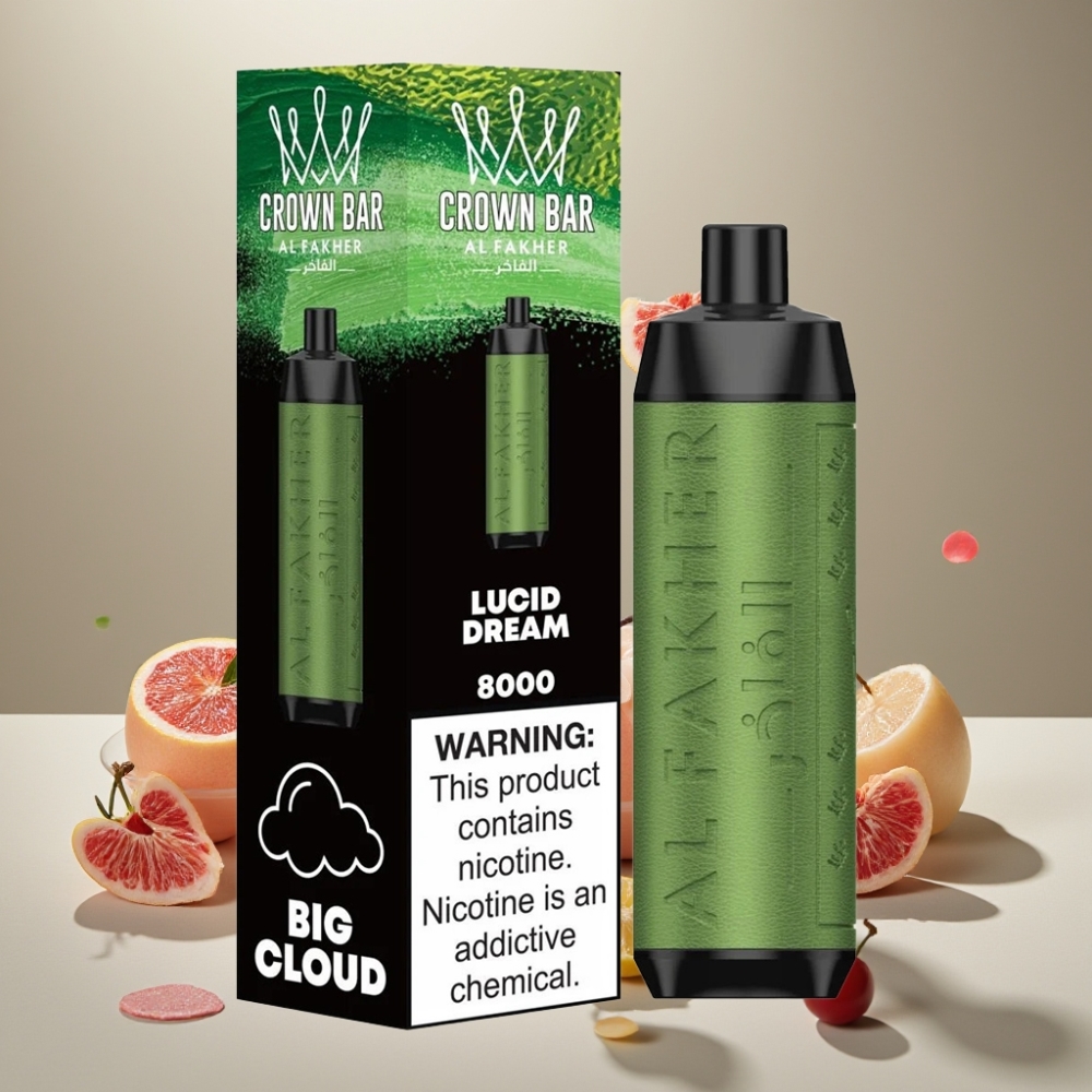 Al Fakher Crown Bar 8000 クリスタル ジャパン まとめ買い ルシドドリーム 600mah 18ml 5mg 0.6ohm