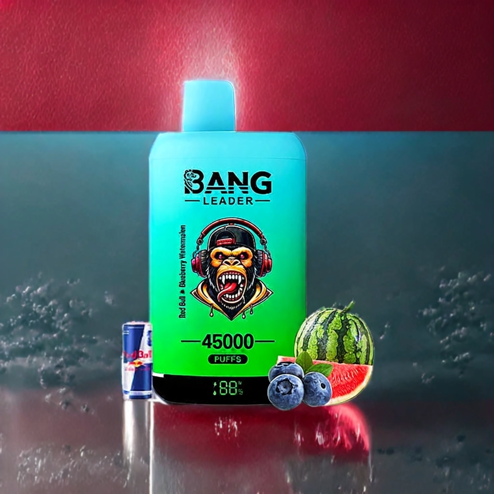 Bang Leader 45000パフデュアルフレーバー レッドブルブルーベリーメロン ジャパン まとめ買い 5%ニコチン スマートスクリーン
