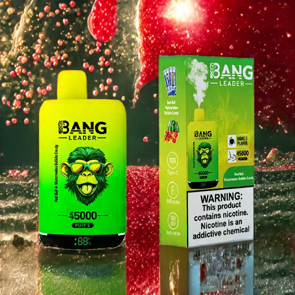 Bang Leader 45000 パフ デュアルフレーバー レッドブル スイカ バブルキャンディ ジャパン まとめ買い スマートスクリーン Type-C