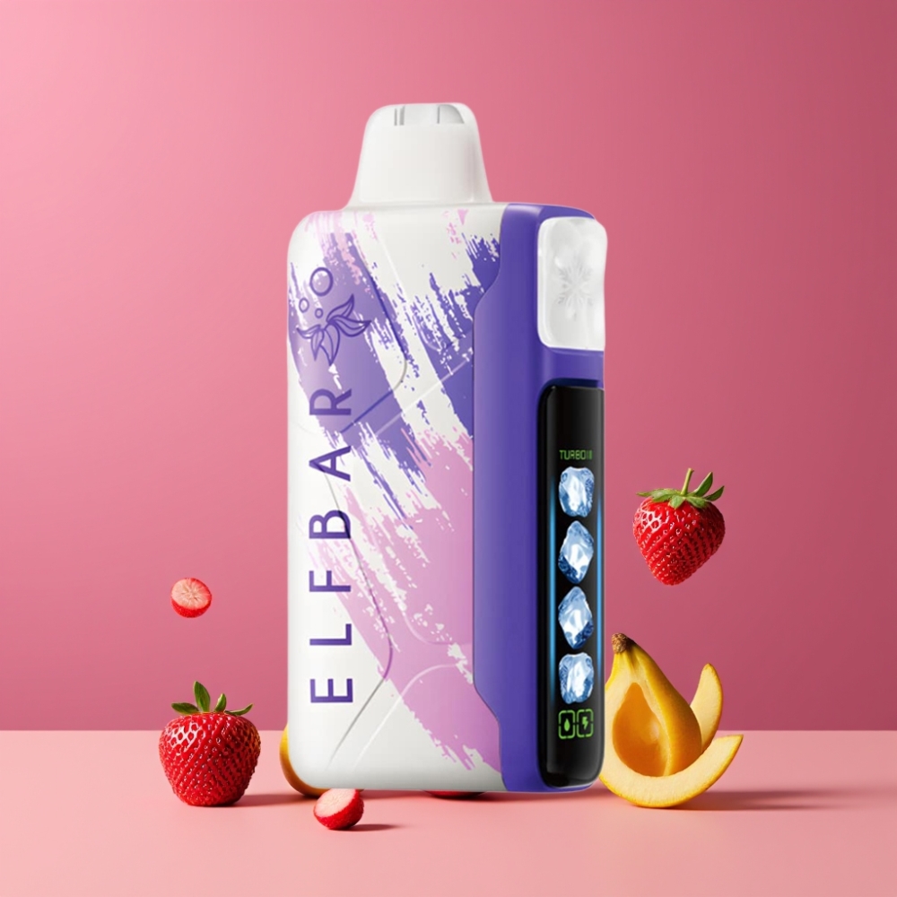 ELF BAR Ice King 40000パフ すっぱい苺とドラゴンフルーツ ジャパン まとめ買い 20ml 5% 850mAh デュアルエアフロー LCD