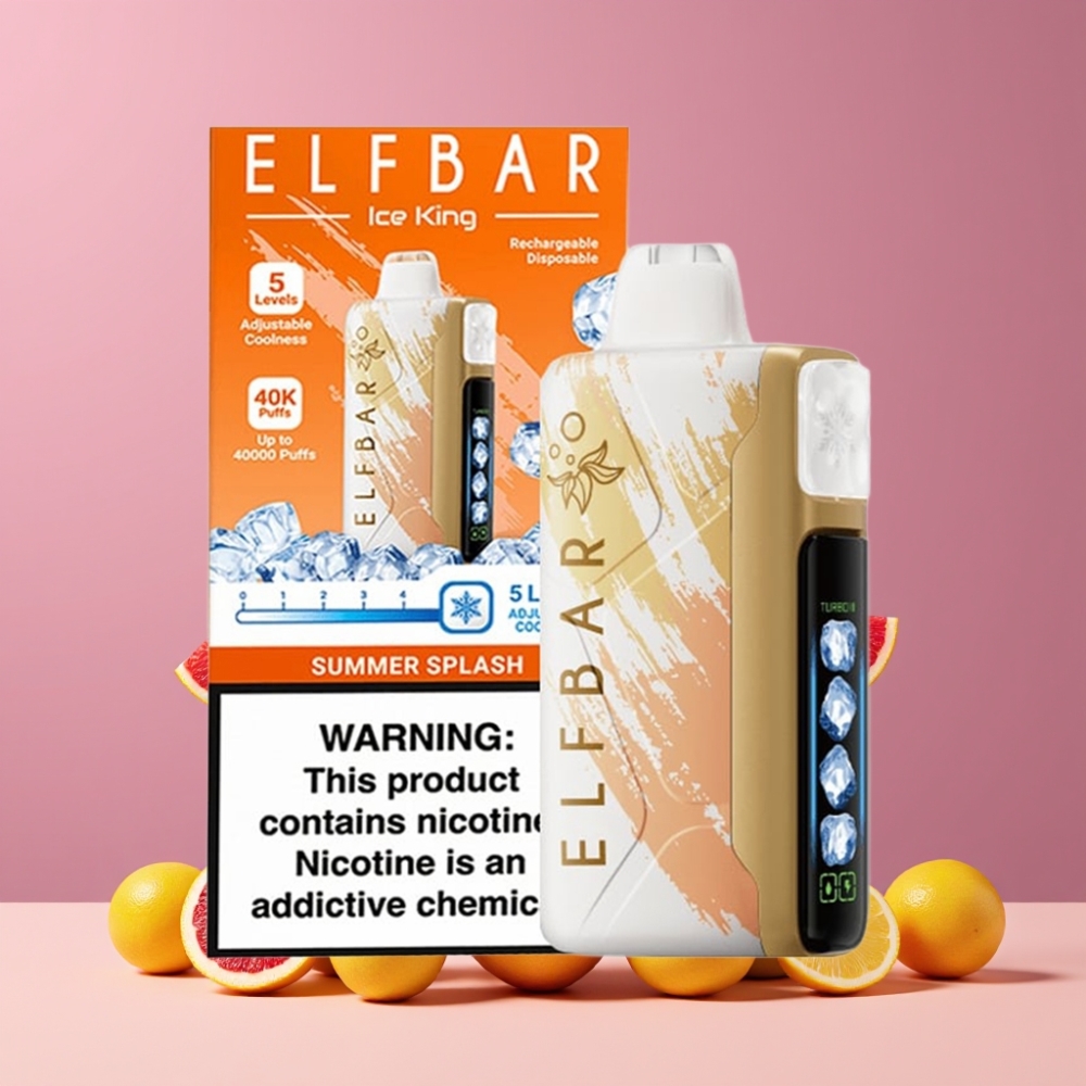 ELF BAR Ice King 40000パフ サマースプラッシュ ジャパン まとめ買い 20ml 5% 850mAh デュアルエアフロー