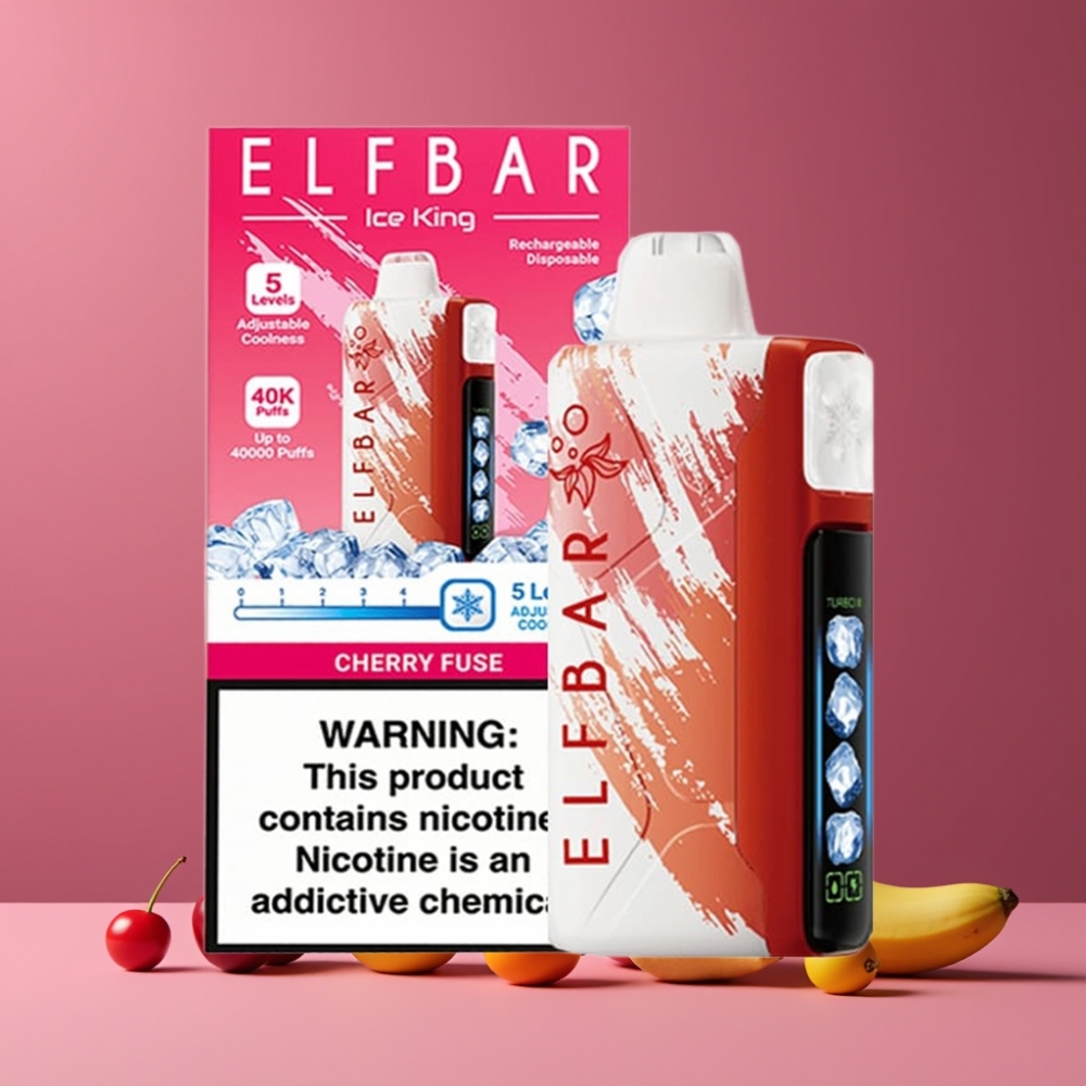 ELF BAR Ice King 40000パフ チェリー ジャパン まとめ買い 850mAh 5% 20ml LCD デュアルエアフロー