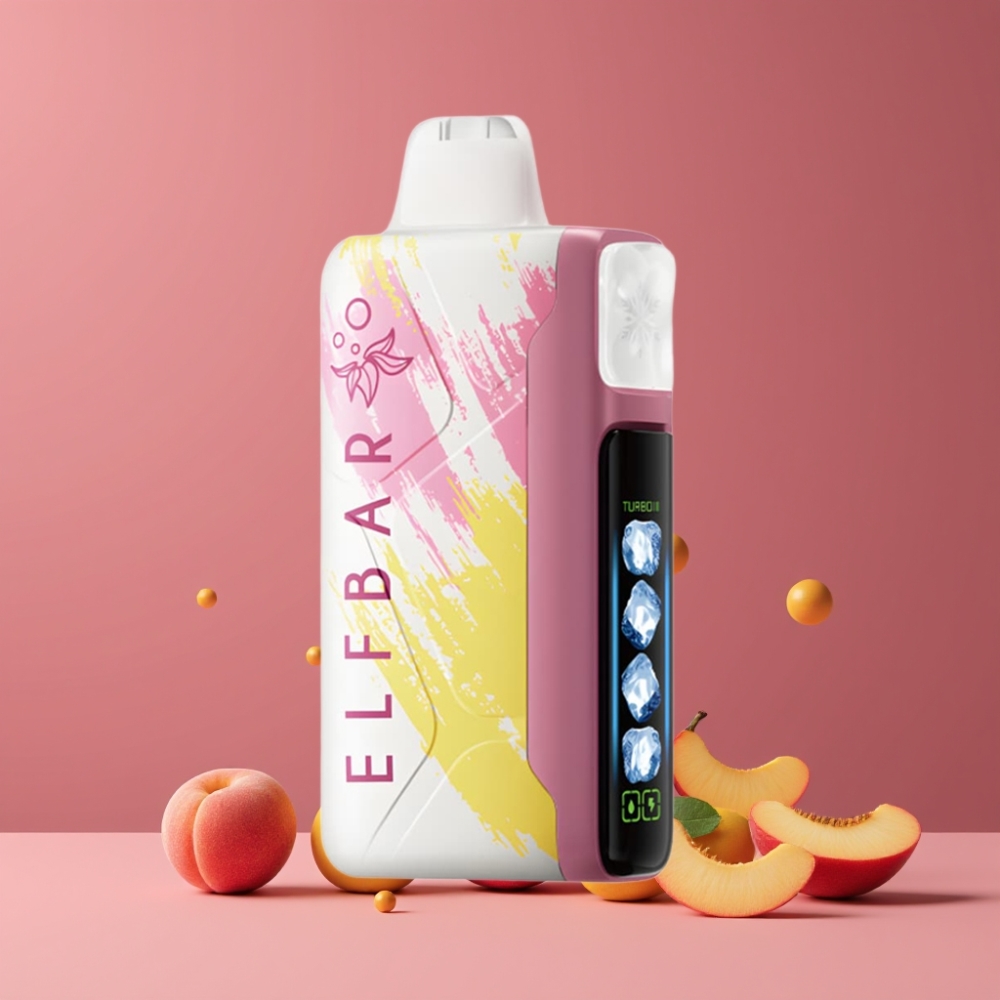 ELF BAR Ice King 40,000パフ ピーチ+ ジャパン まとめ買い 20ml 5% 850mAh デュアルエアフロー LCD