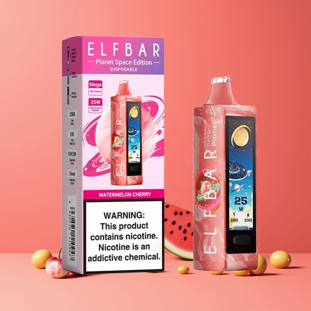 ELF BAR Planet 25000パフス ウォーターメロンチェリー ジャパン まとめ買い メッシュコイル800mAh
