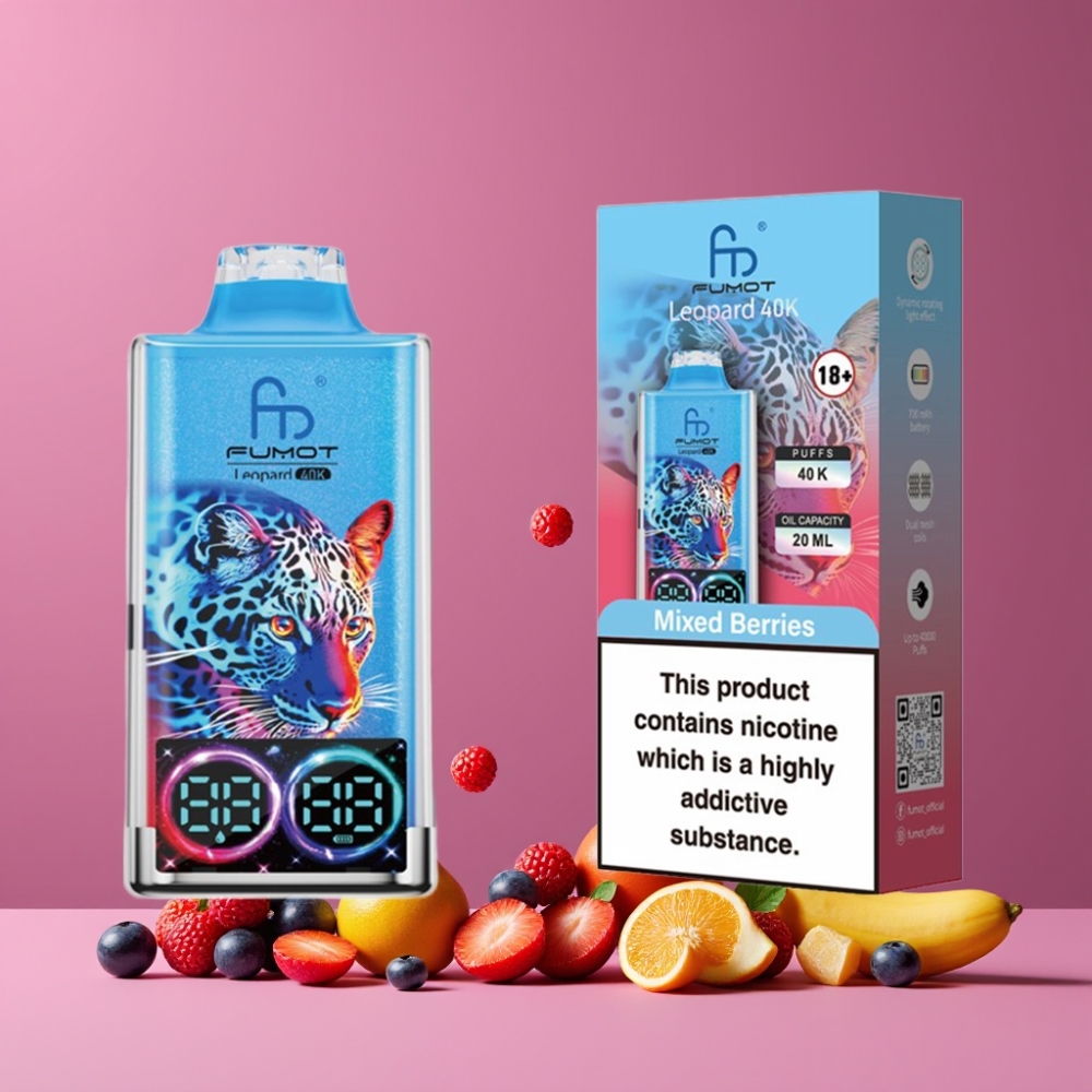 Fumot Leopard 40K デュアルメッシュ ミックスベリー ジャパン まとめ買い 5% 700mAh Type-C デジタル表示