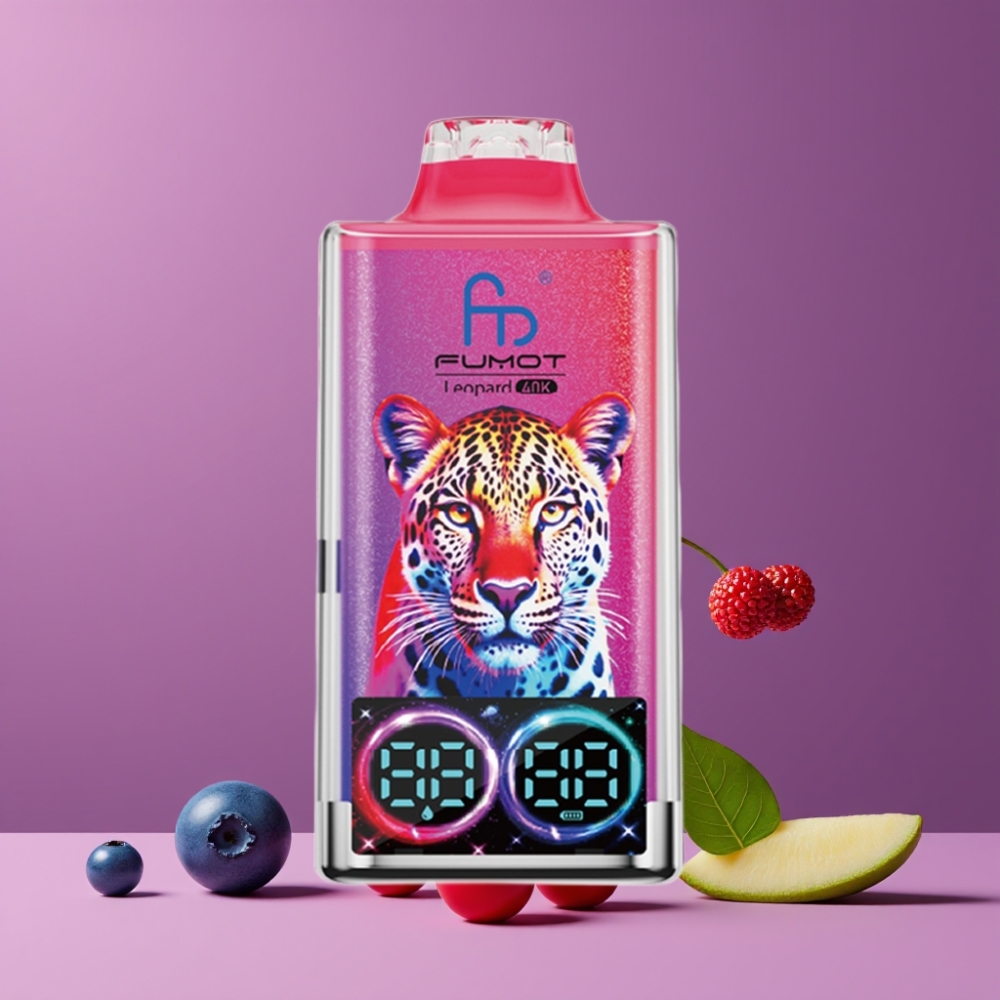 Fumot Leopard 40K Puffs ブルーベリー チェリー クランベリー ジャパン まとめ買い 5% ニコチン 700mAh デュアルメッシュ Type-C 充電