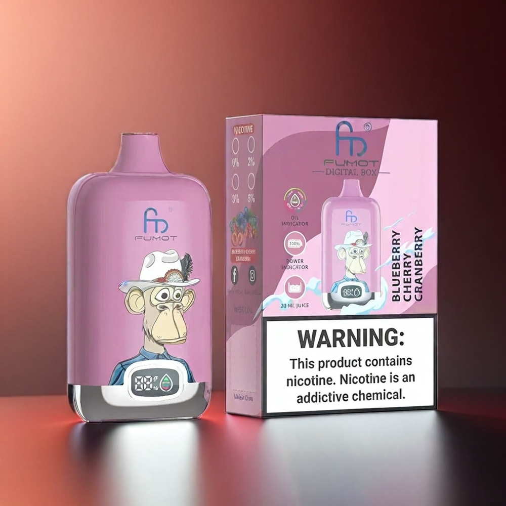 Fumot Tornado Digital 550mAh 12000 Puffs 20ml ブルーベリー チェリー クランベリー ジャパン まとめ買い