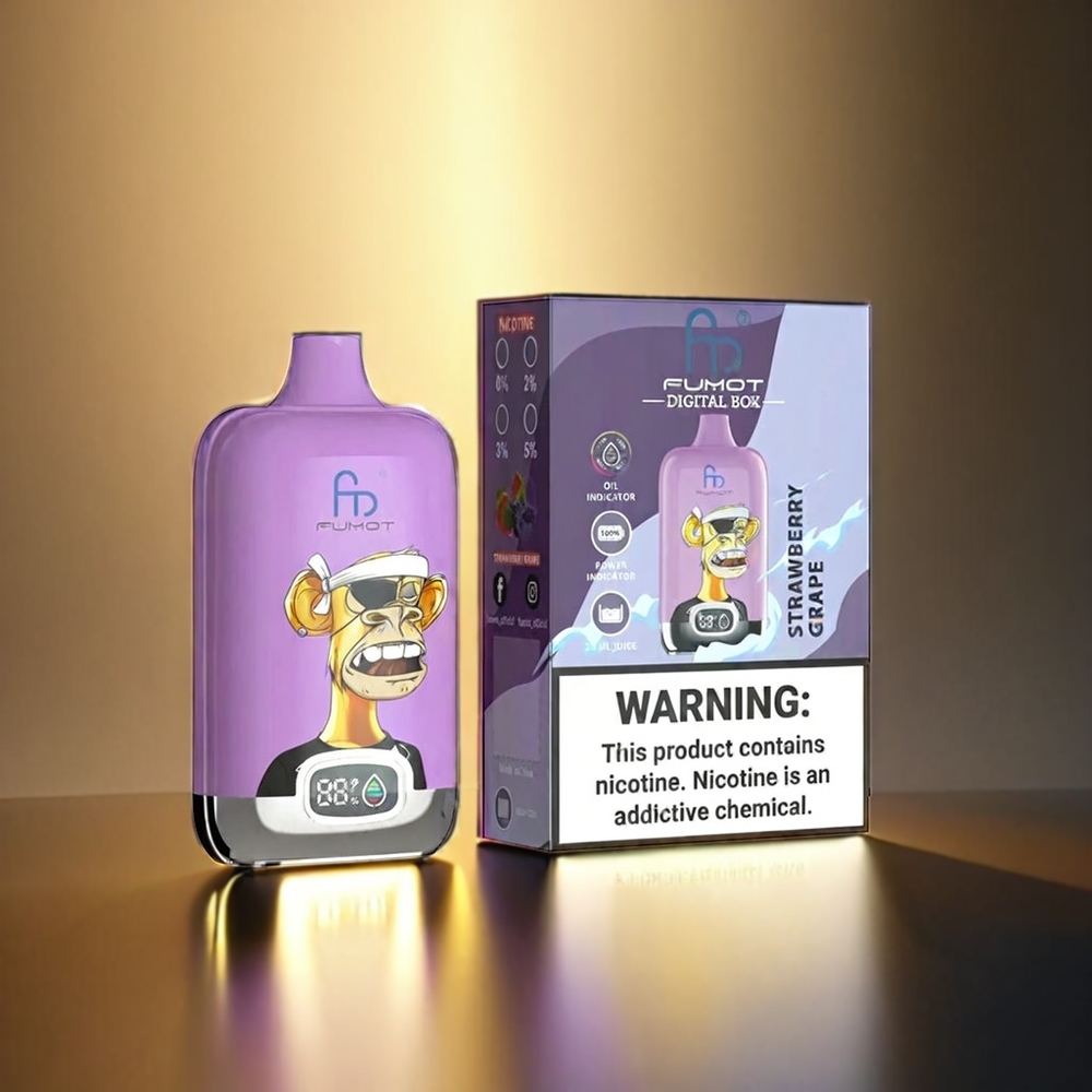 Fumot Tornado Digital Box 12000 Puffs 20ml 550mAh 5% ストロベリーグレープ ジャパン まとめ買い