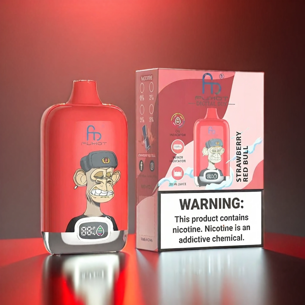 Fumot Tornado Digital Box 12000 Puffs 20ml 550mAh ストロベリーレッドブル ジャパン まとめ買い