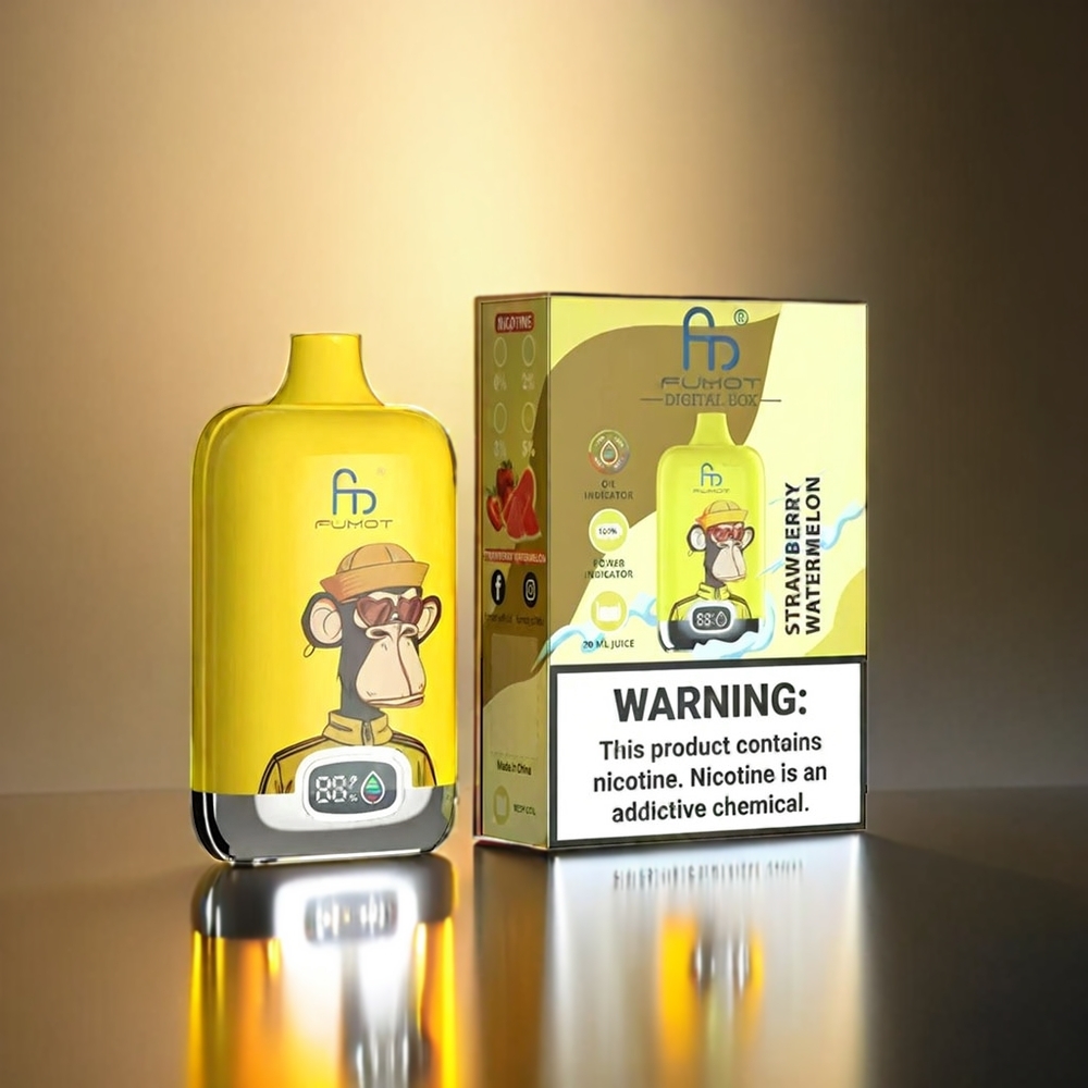 Fumot Tornado Digital Box 20ml 12000 Puffs Type-C Mesh StrawberryWatermelon ジャパン まとめ買い