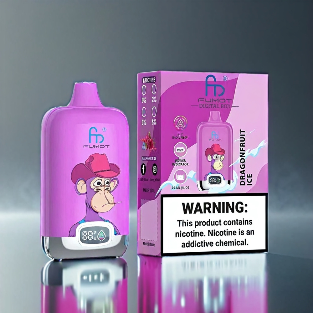 Fumot Tornado Digital Box 20ml 550mAh 12000 Puffs ドラゴンフルーツアイス ジャパン まとめ買い