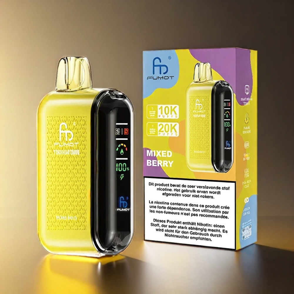 Fumot Tornado 20000 Puffs デュアルメッシュコイル 20ml 850mAh スマートディスプレイ ジャパン まとめ買い