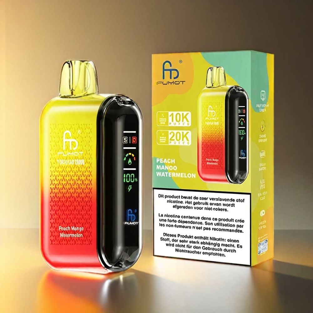 Fumot Tornado 20000 Puffs Dual Mesh 20ml 850mAh ピーチマンゴーウォーターメロン ジャパン まとめ買い