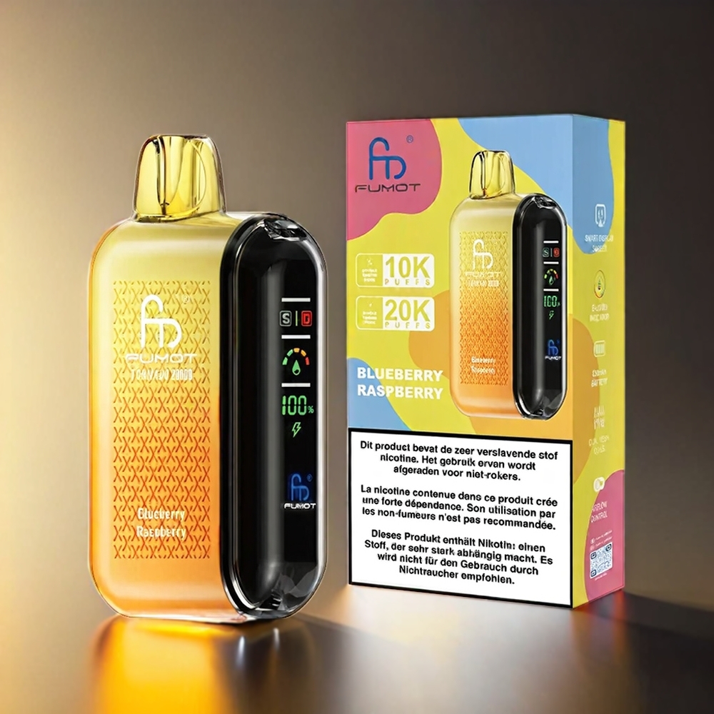 Fumot Tornado 20000 Puffs Smart Display 20ml ブルーベリーラズベリー ジャパン まとめ買い