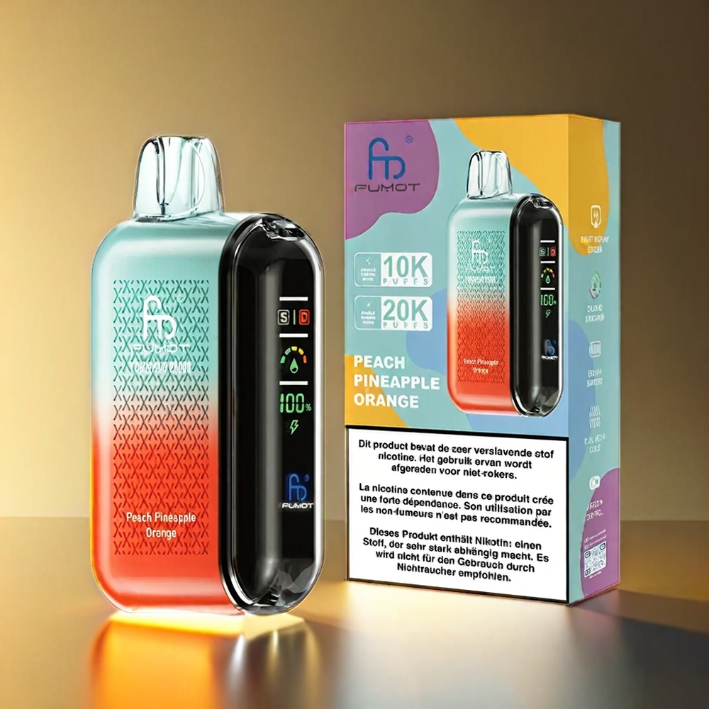 Fumot Tornado デュアルメッシュコイル 20ml 850mAh ピーチパイナップルオレンジ ジャパン まとめ買い
