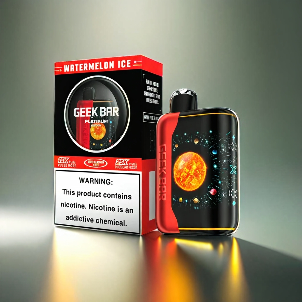 Geek Bar Pulse X Platinum 25000 Puffs 20mLDualMesh 2% ウォーターメロンアイス ジャパン まとめ買い
