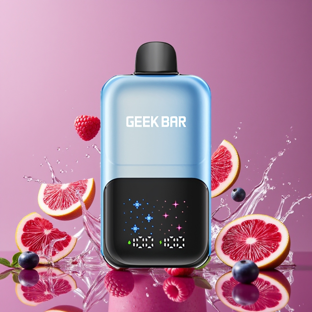 GEEKBAR 2GO 50000パフ ブルーベリーレイズベリーアイス ジャパン まとめ買い デュアルタンク インタラクティブスクリーン 充電式