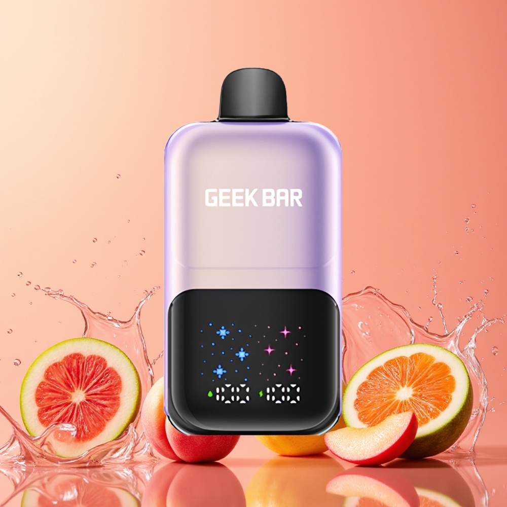 GEEKBAR 2GO 50000パフ ピーチマンゴーウォーターメロンアイス ジャパン まとめ買い インタラクティブ大画面 デュアルタンク リチウム充電