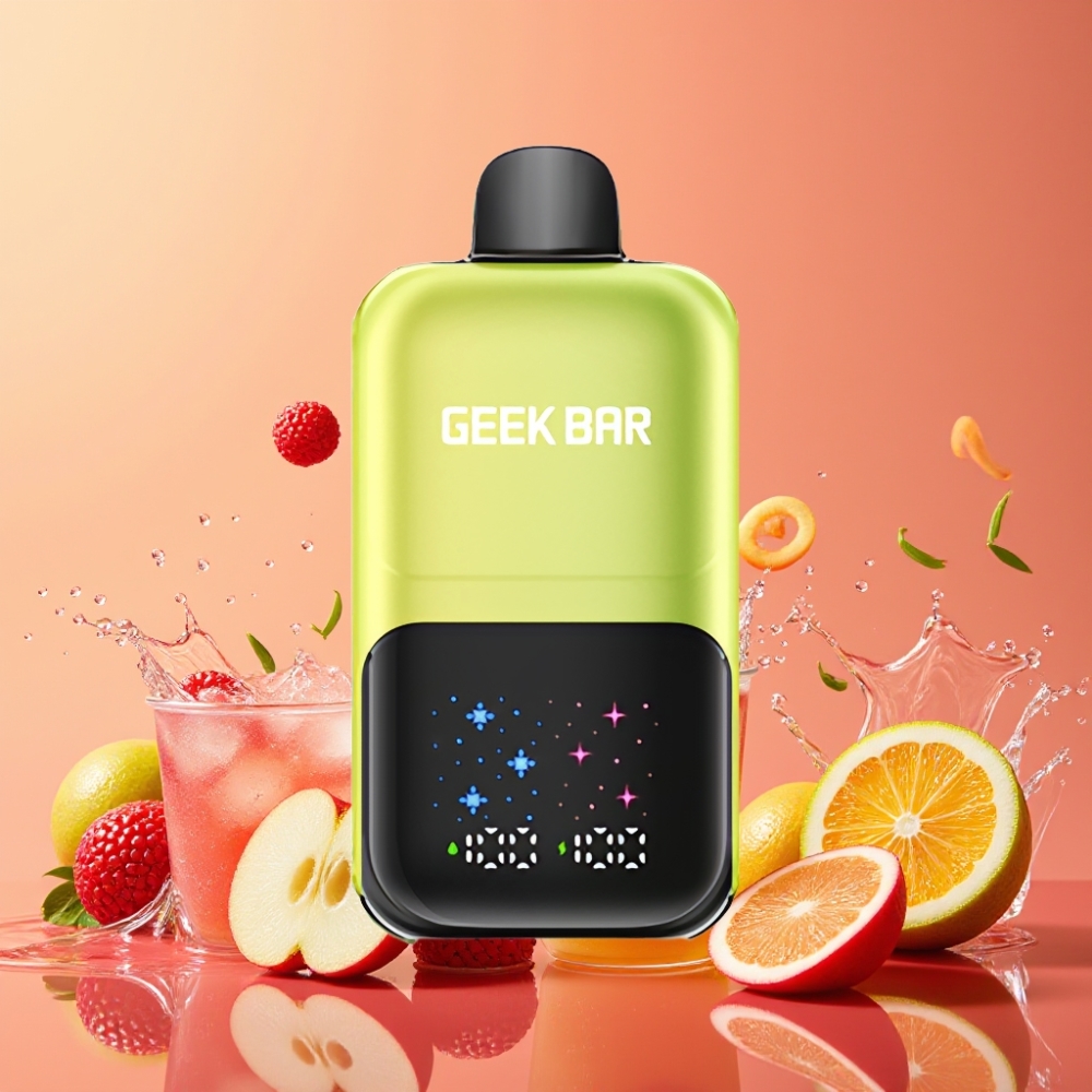 GEEKBAR 2GO 50000プッフ サワーアップルアイス ジャパン まとめ買い インタラクティブスクリーン デュアルタンク