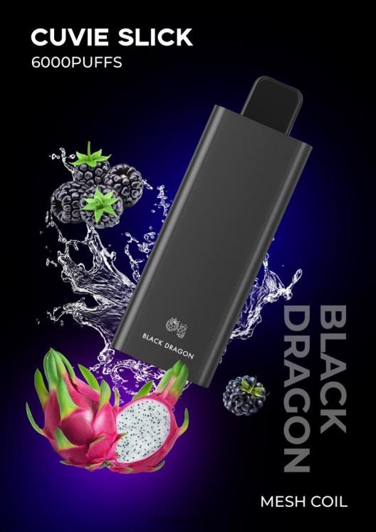 HQD Vape Japan - HQD CUVIE SLICK 6000パフ 滑らかな黒いドラゴン 4NXV231