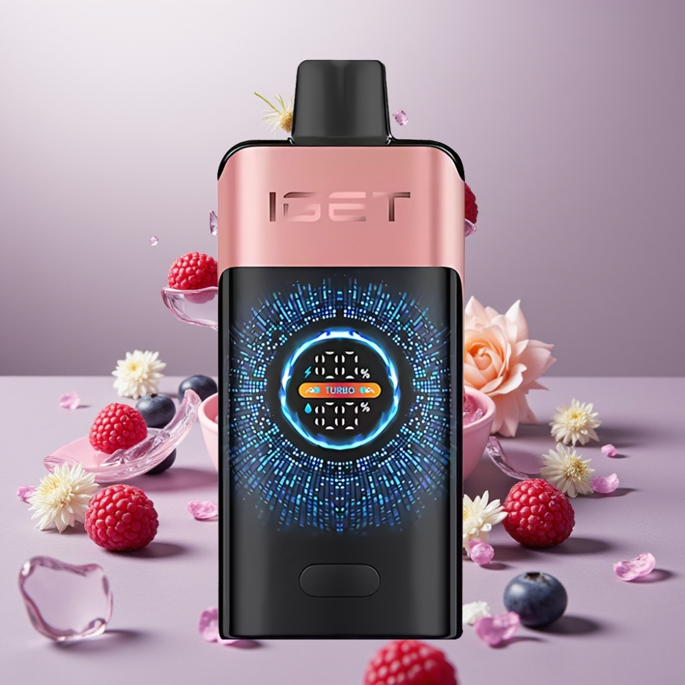 IGET ONE 12000パフ ブルーベリーラズベリー ジャパン まとめ買い ターボモード 2700mAh 大型カーブドカラースクリーン