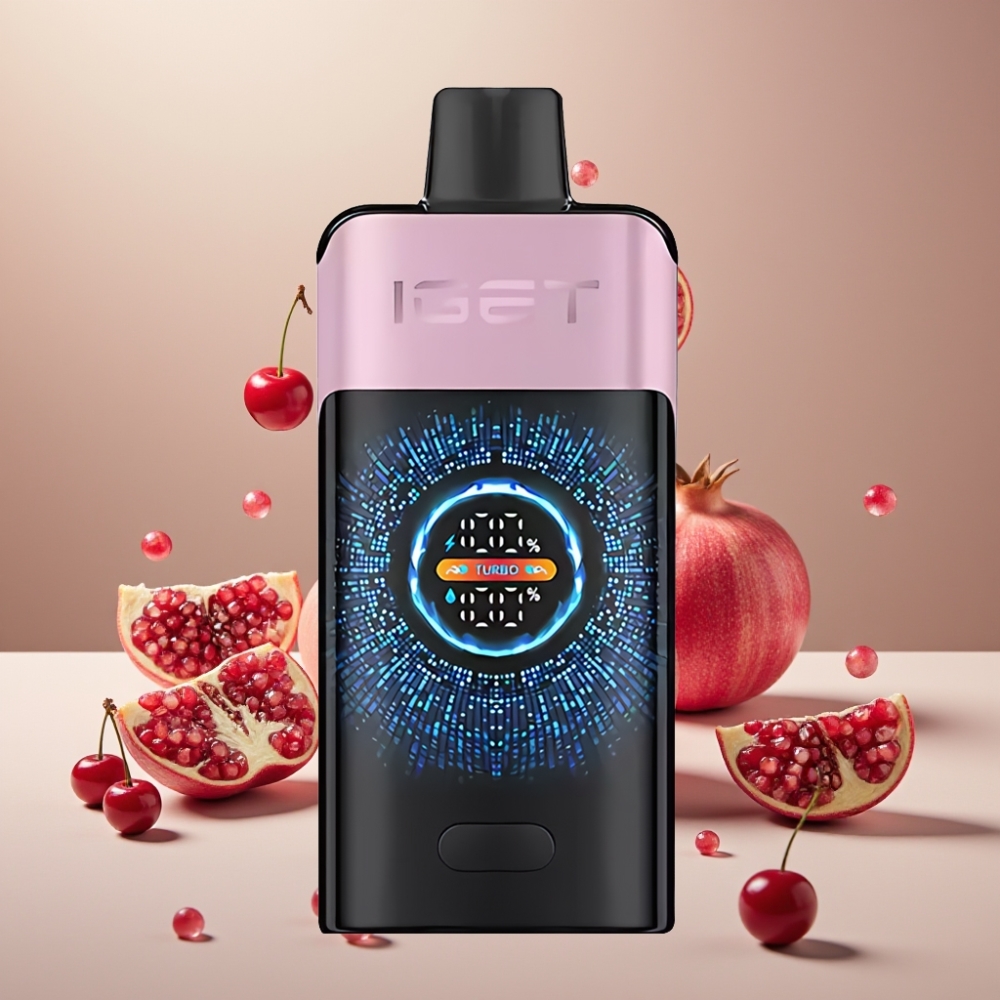 IGET ONE 12000パフ チェリーポメグラネート ジャパン まとめ買い 2700mAh デュアルメッシュコイル カラースクリーン