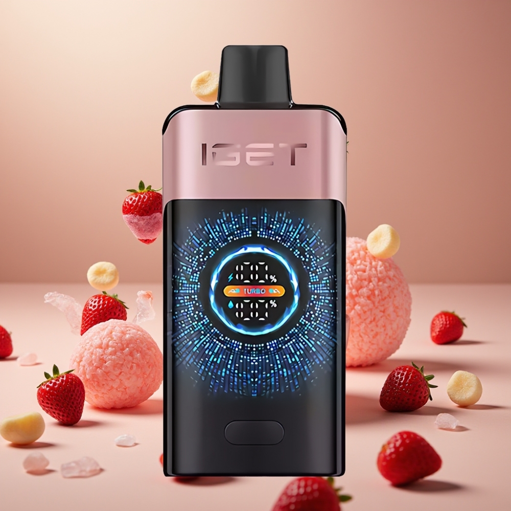 IGET ONE 12000パフ ストロベリー ジャパン まとめ買い 2700mAh 大型曲面カラースクリーン