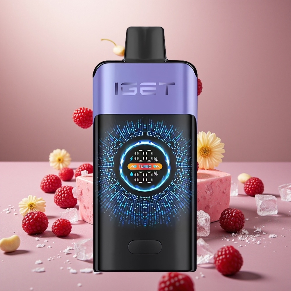 IGET ONE 12000パフ ラズベリーグレープアイス ジャパン まとめ買い 2700mAh 大型カーブカラースクリーン