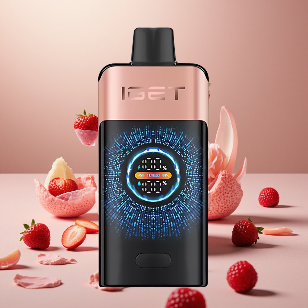 IGET ONE 12000パフ ストロベリーレーズベリー ジャパン まとめ買い 2700mAh 大型カーブドカラースクリーン