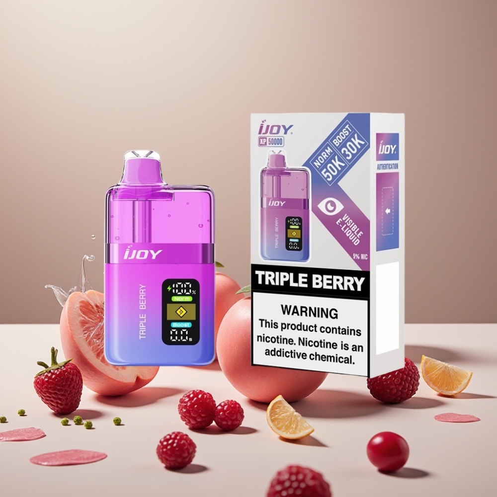 IJOY XP50000 使い捨てベイプ トリプルベリー ジャパン まとめ買い 0.4ohmデュアルメッシュ 50mg 1000mAh Type-C