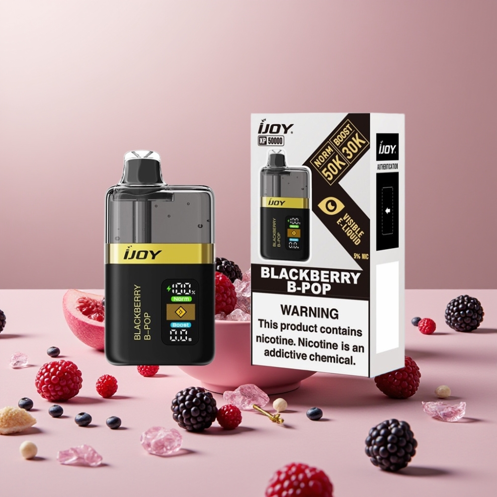 IJOY XP50000 5万パフ ブラックベリーBポップ ジャパン まとめ買い デュアルメッシュ 0.4ohm 18w/22w 50mg/ml 1000mAh Type-C